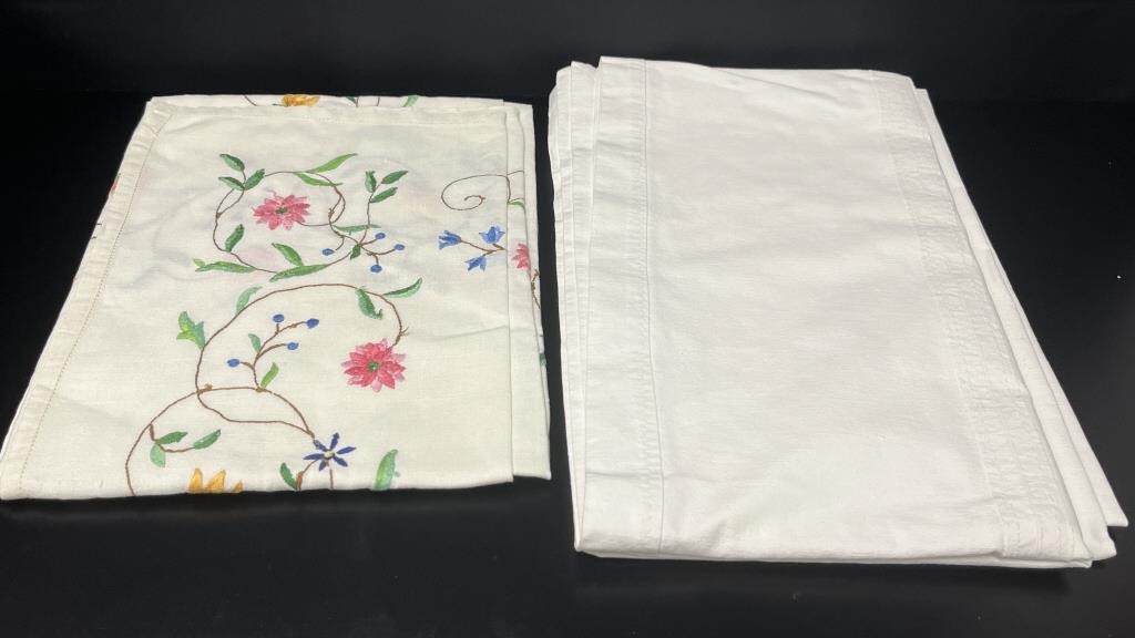 2 Vintage Table Clothes, 1 Floral P