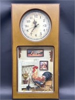 Vtg. Country Farmhouse Kitchen Rooster Clock