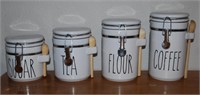 4 PIECE KITCHEN CANISTER SET