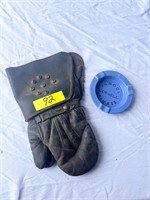 Black Leather Glove and Ashtray