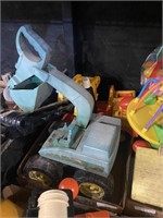 plastic children’s toys including crane and