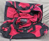 2- LARGE RED  DUFFLE BAGS*ROLLING