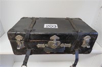 Vintage Black Leather Suitcase