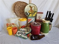 Vintage Tupperware, Tins, Potholder, Spoon Rest