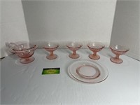 Assorted Pink Glass Dishware