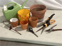 Clay Flower Pots, Garden Tools, Water Can