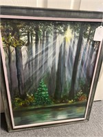 "A Tree in the Forest" Painting Framed - 27" x 21"