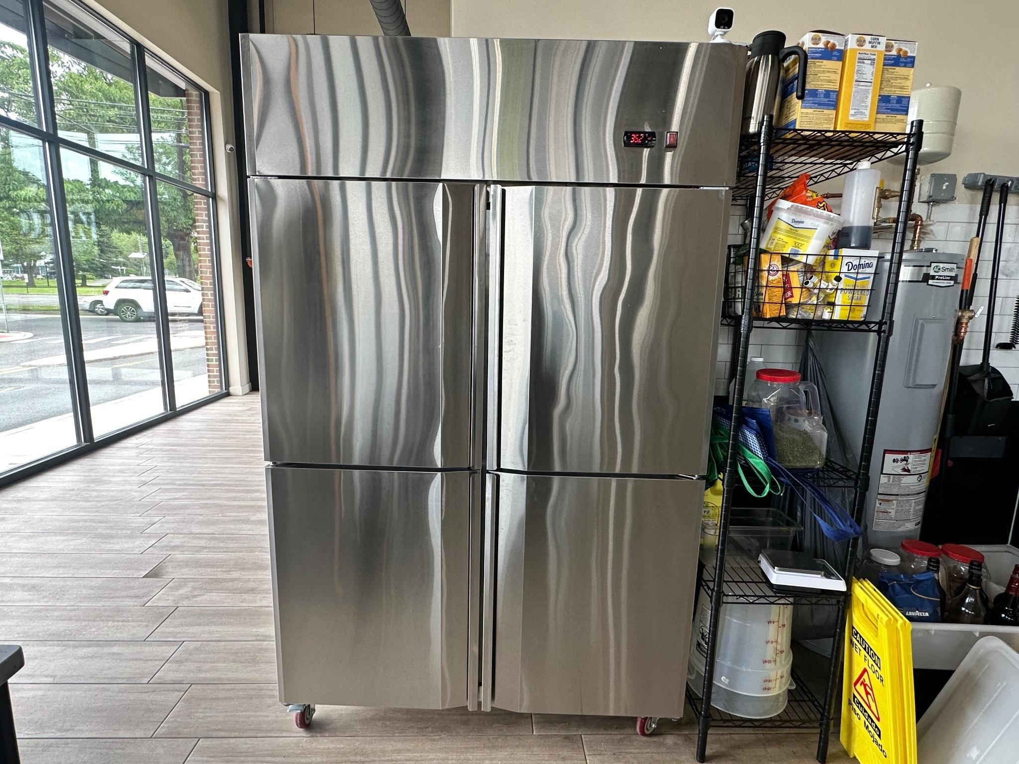 4-Door, Stainless Steel Refrigerator on Casters