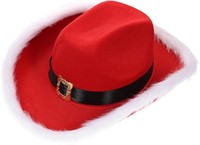 Gadpiparty Light Up Santa Claus Cowboy Hats,