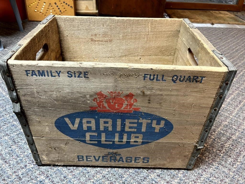 Variety Club Fine Beverages Wood Crate