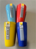 Lot of 4 Bright Colors 4pk 17oz Plastic Tumblers