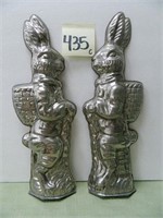 (2) Tin Chocolate Bunny Molds