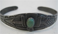 Navajo SS Turquoise Bracelet - Tested