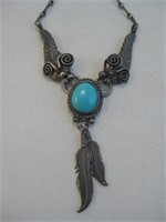 NA Sterling Silver & Turquoise Necklace - Tested