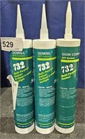 3 Tubes Dowsil RTV Sealant 732 Multi-Purpose