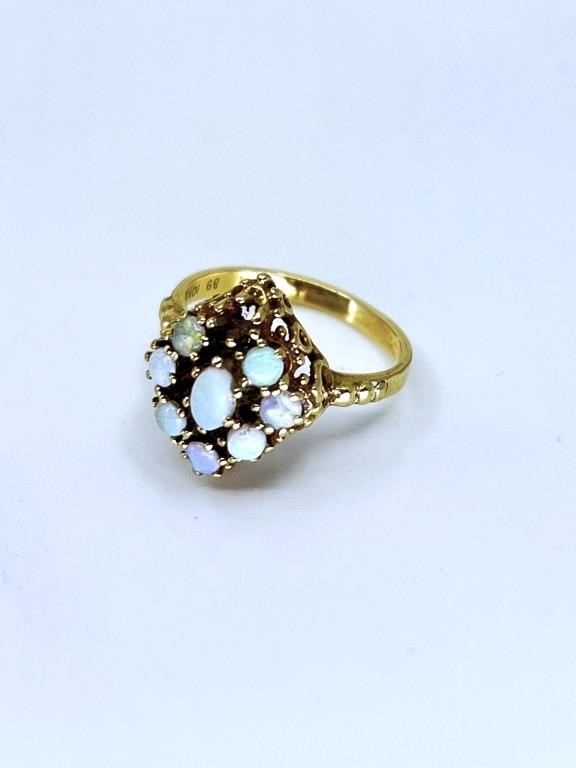 10K Gold Multi Opal Ring