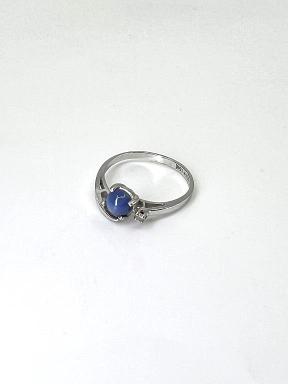 10K Gold Blue Cat's Eye Ring