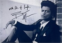 Autograph COA Signed Bruno Mars Photo