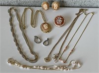 Lot Of Gold Toned Jewelry