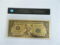 Gold Plated Replica $1 Note