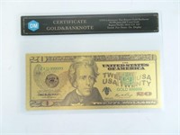 Gold Plated Replica $20 Note