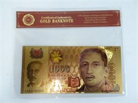 Gold Plated Replica Singapore Note