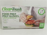 G) New 500ct Food Prep Poly Gloves, one size fits