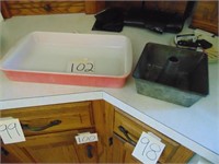 Pyrex Baking Dish and Early Square Bundt Pan