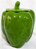 Green Bell pepper cookie jar, 10.5"