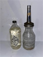Vintage Genie lamp oil & Havoline glass oil jar
