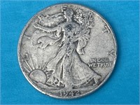 1942 Walking Liberty Silver Half Dollar