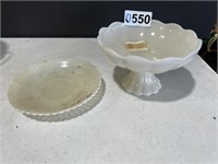 Fire King 6" Compote & 1 Saucer