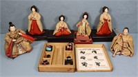 (6) 1940's Vintage Japanese Warrior & Geisha Dolls