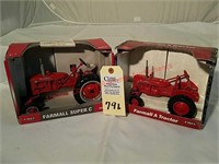 Ertl IHC Farmall Super C and A Tractors NIB 1/16