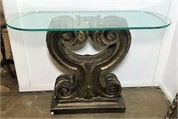 Oval Plate Glass Top Entry Table