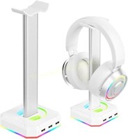 TuparGo Headphone Stand  3 USB  RGB  White