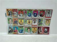 assorted old hockey cards in plastic