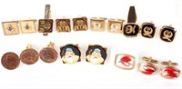 ASSORTED MENS CUFFLINKS W/ INDIAN PENNIES - (18)