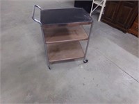 Rolling metal cart