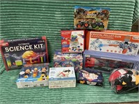 1 LOT ASSORTED TOYS INCLUDING SCIENCE KIT,