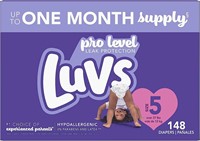 Diapers Size 5 (27+ lbs)  148 Ct - Luvs Pro