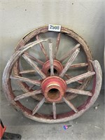 Pair of Vintage Wagon Wheels, (damaged)
