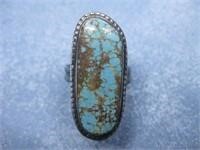Vtg Sterling Silver & Turquoise SW Ring - Tested