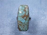 Vtg Sterling Silver Turquoise SW Ring - Hallmarked