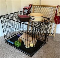 Small Pet Crate, Pet Gate, 2 Small Dog Harnesses,
