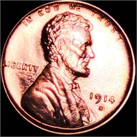 1914-S Lincoln Wheat Penny GEM BU RED
