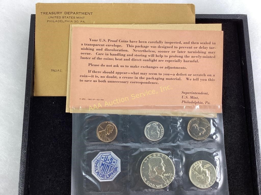 1962 US Philadelphia Mint Proof coin set silver