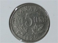 1926 Near 6 Canadian Nickel ... Key Date