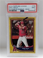 2018 Topps Big League Gold SP Mike Trout 150 PSA 9