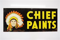 Chief Paints Original DS Tin Sign 12"X28"
